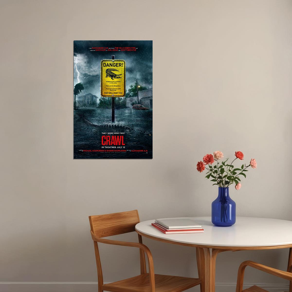 Crawl Hot New 2019 Horror Movie Alexandre Aja Poster Wall Art Print Home Wall Decor - xonomax