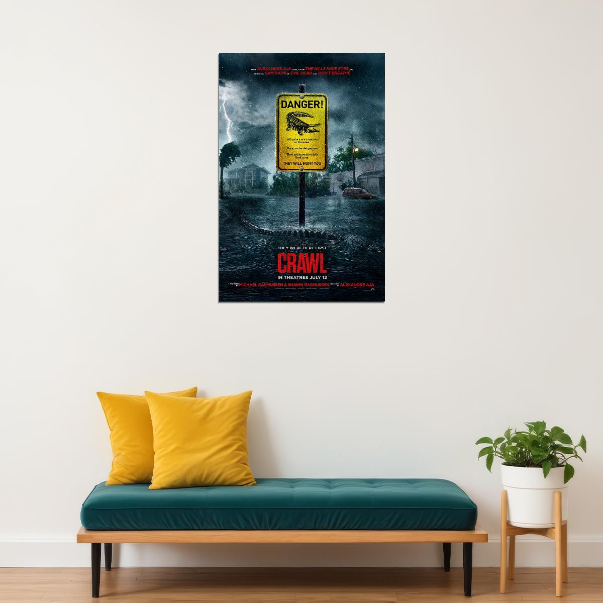 Crawl Hot New 2019 Horror Movie Alexandre Aja Poster Wall Art Print Home Wall Decor - xonomax