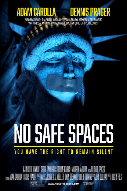 No Safe Spaces Movie 2019 Adam Carolla Dennis Prager Poster Wall Art Print Home Wall Decor - xonomax