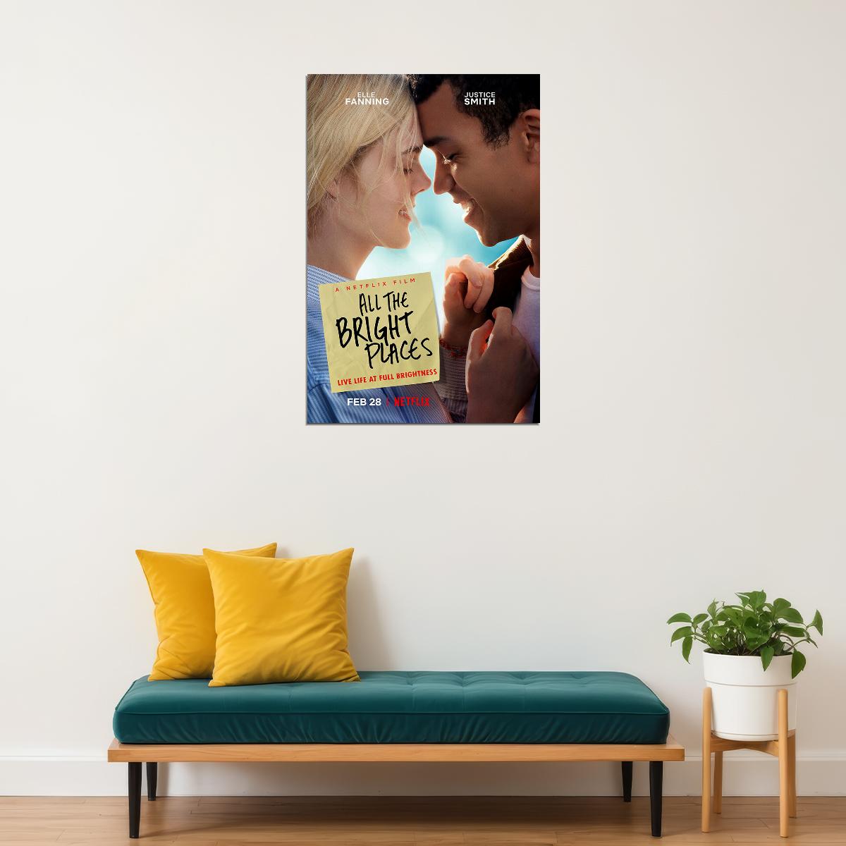 All The Bright Places Movie 2020 Elle Fanning Poster Wall Art Print Home Wall Decor - xonomax