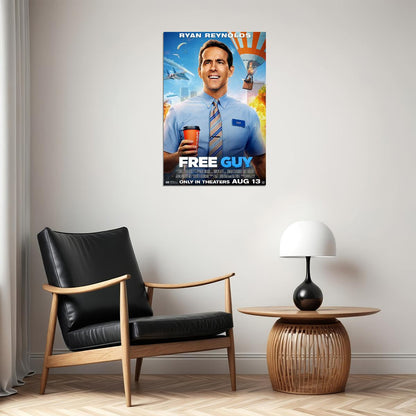 Free Guy 2020 Movie They Got A Guy Entertainment Poster Wall Art Print Home Wall Decor - xonomax