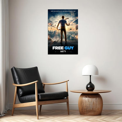 Free Guy 2020 Movie They Got A Guy Adventure Action Poster Wall Art Print Home Wall Decor - xonomax