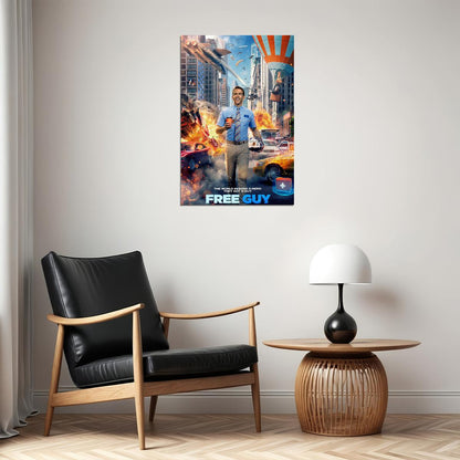 Free Guy 2020 Movie They Got A Guy Comedy Action Poster Wall Art Print Home Wall Decor - xonomax