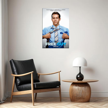 Free Guy 2020 Movie They Got A Guy Action Comedy Poster Wall Art Print Home Wall Decor - xonomax