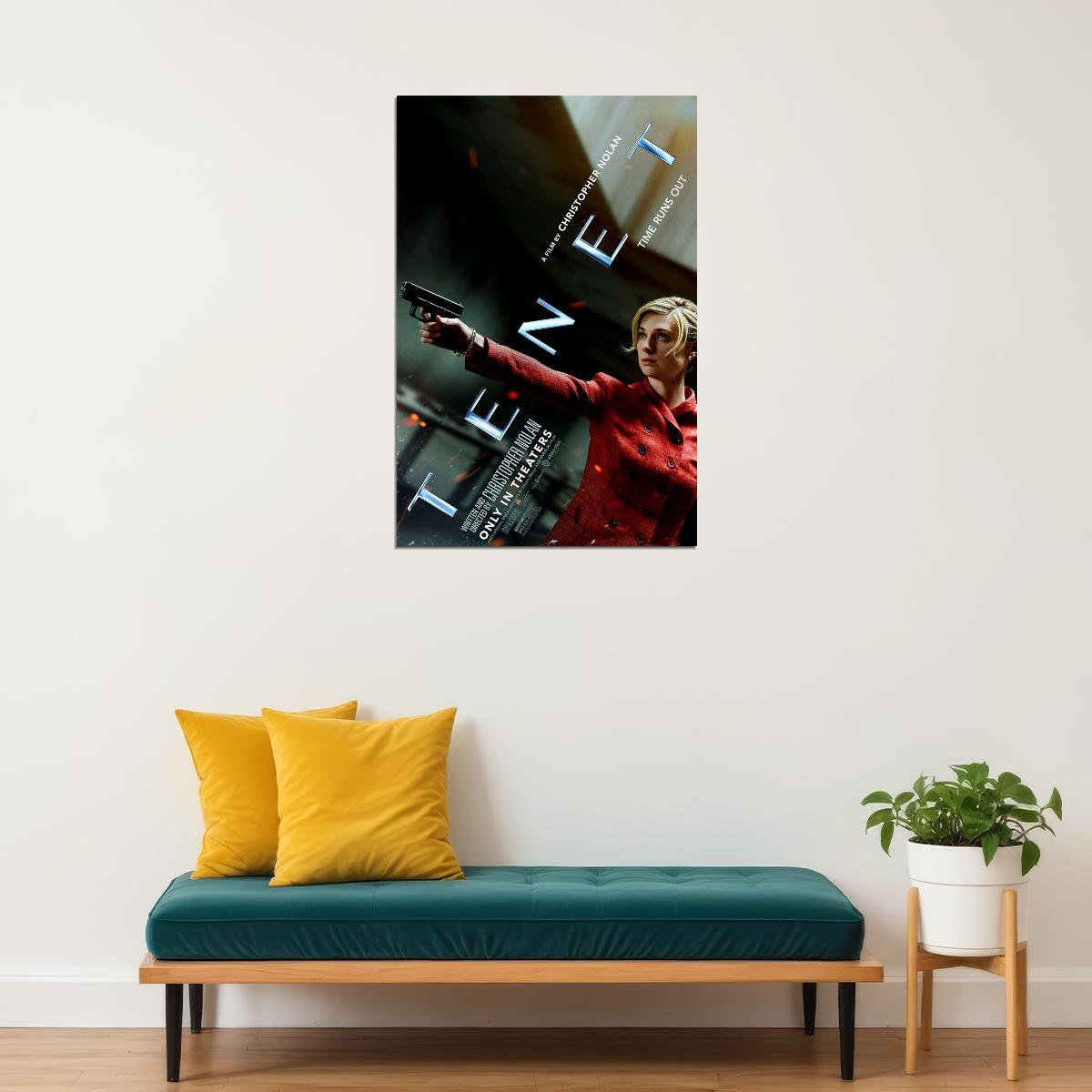 Tenet Movie Time Runs Out Thriller Poster Wall Art Print Home Wall Decor - xonomax