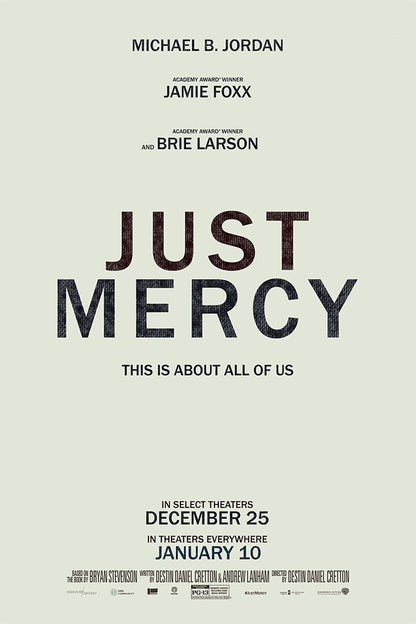 Just Mercy Movie Brie Larson Biography Crime Poster Wall Art Print Home Wall Decor - xonomax