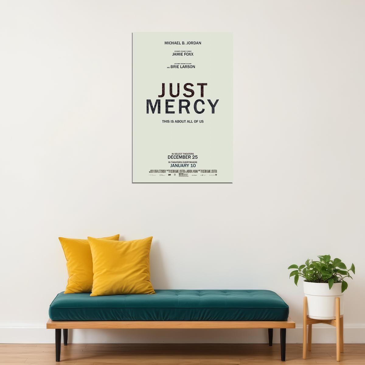 Just Mercy Movie Brie Larson Biography Crime Poster Wall Art Print Home Wall Decor - xonomax