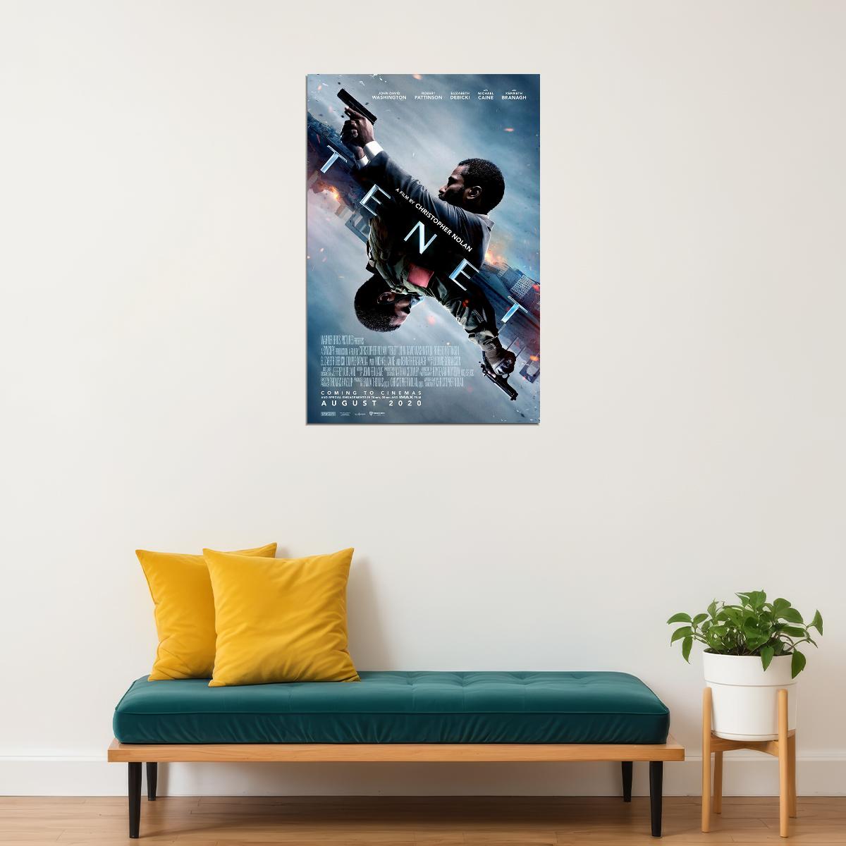 Tenet Movie 2020 Time Runs Out Horror Poster Wall Art Print Home Wall Decor - xonomax