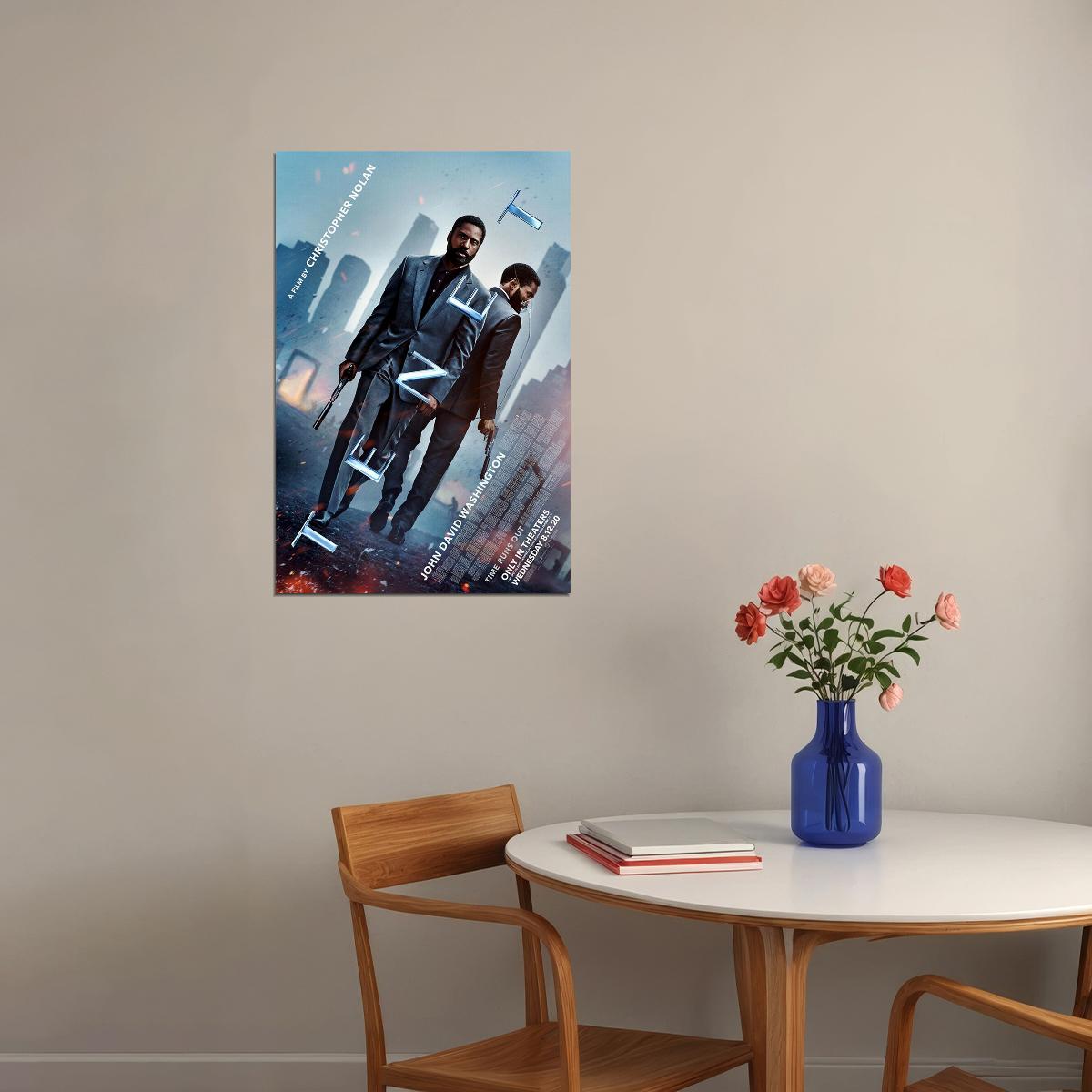 Tenet Movie 2020 Time Runs Out Thriller Poster Wall Art Print Home Wall Decor - xonomax