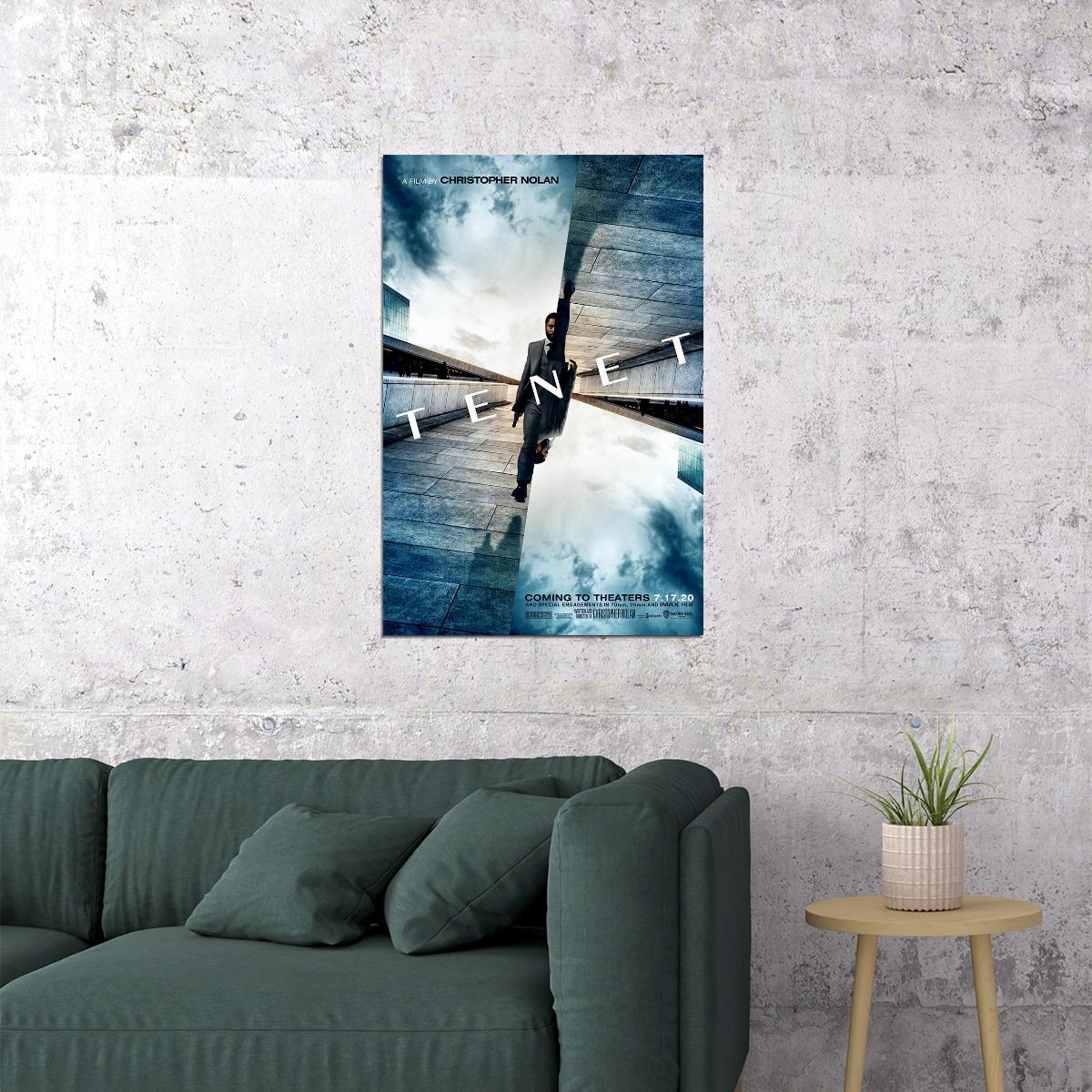 Tenet Movie 2020 Time Runs Out Science Fiction Poster Wall Art Print Home Wall Decor - xonomax