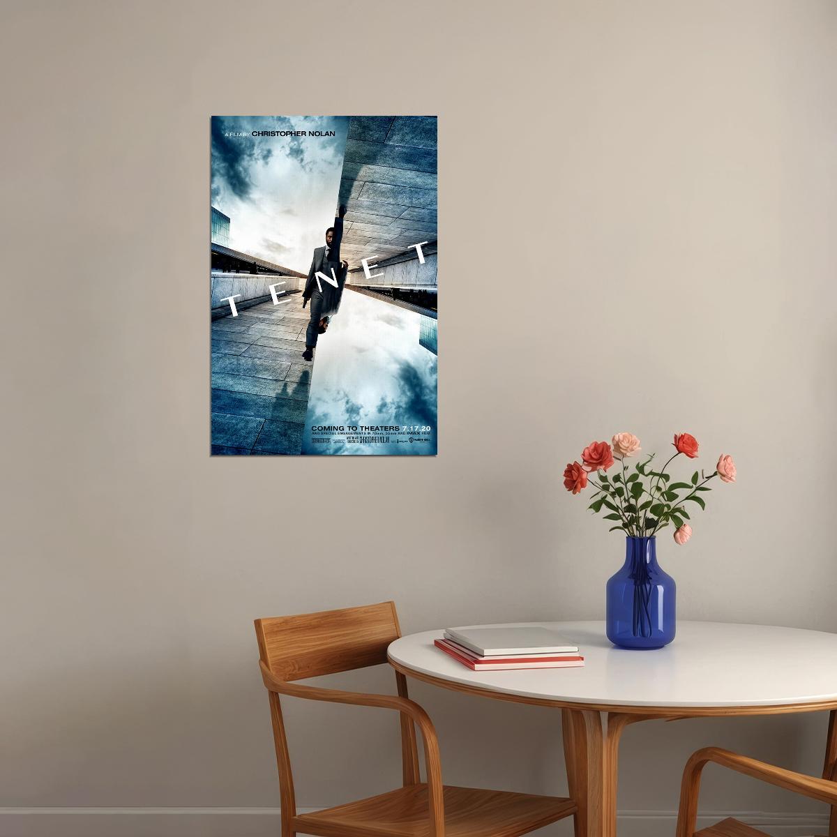 Tenet Movie 2020 Time Runs Out Science Fiction Poster Wall Art Print Home Wall Decor - xonomax