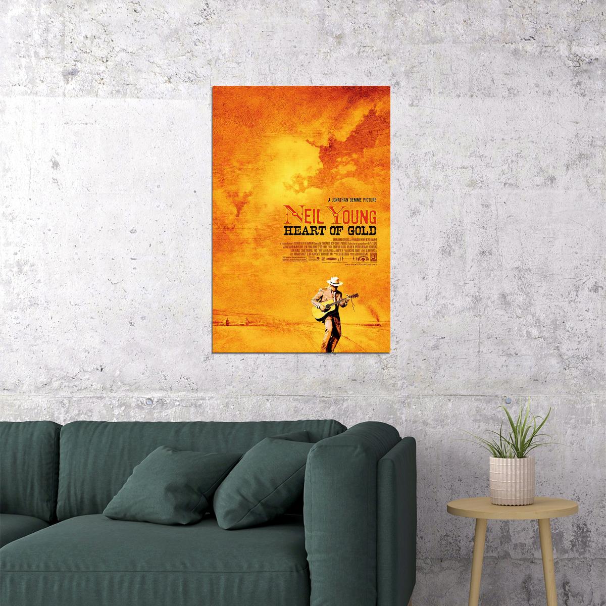 Neil Young Heart Of Gold Movie Documentary Music Poster Wall Art Print Home Wall Decor - xonomax