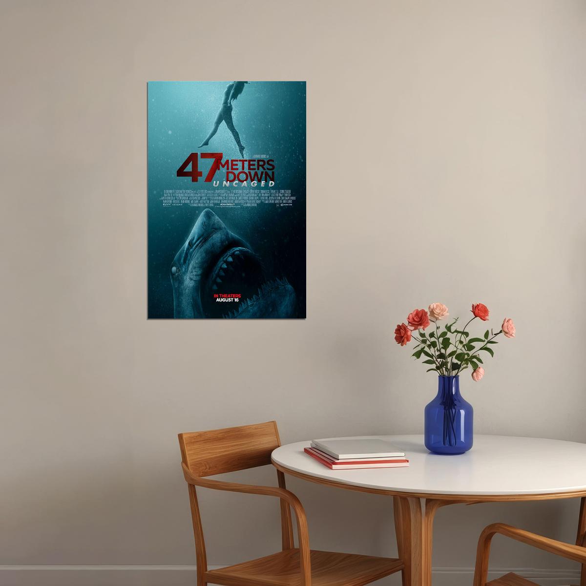 47 Meters Down Uncaged Movie 2020 Shark Poster Wall Art Print Home Wall Decor - xonomax