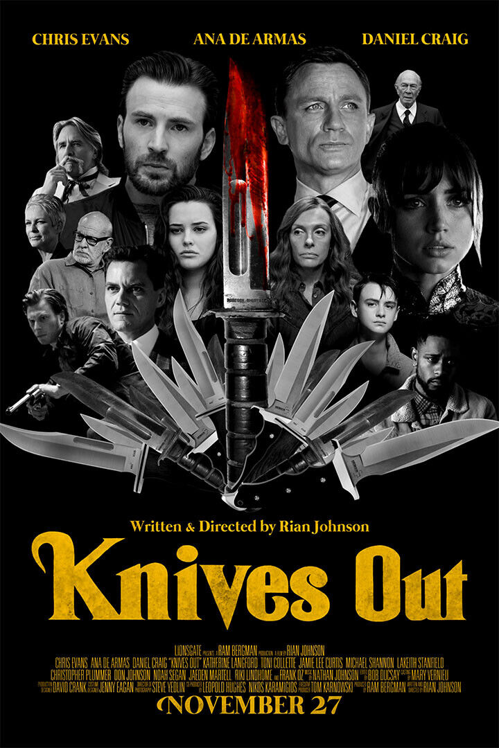 Knives Out Movie 2019 Crime Drama Comedy Poster Wall Art Print Home Wall Decor - xonomax