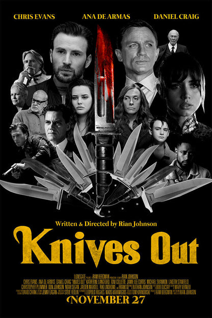 Knives Out Movie 2019 Crime Drama Comedy Poster Wall Art Print Home Wall Decor - xonomax