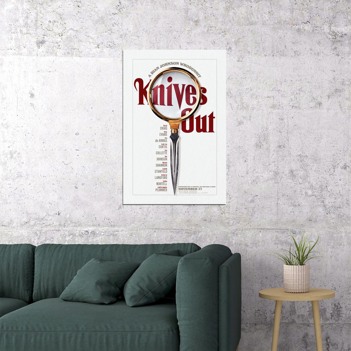 Knives Out Movie Comedy Crime Drama Poster Wall Art Print Home Wall Decor - xonomax