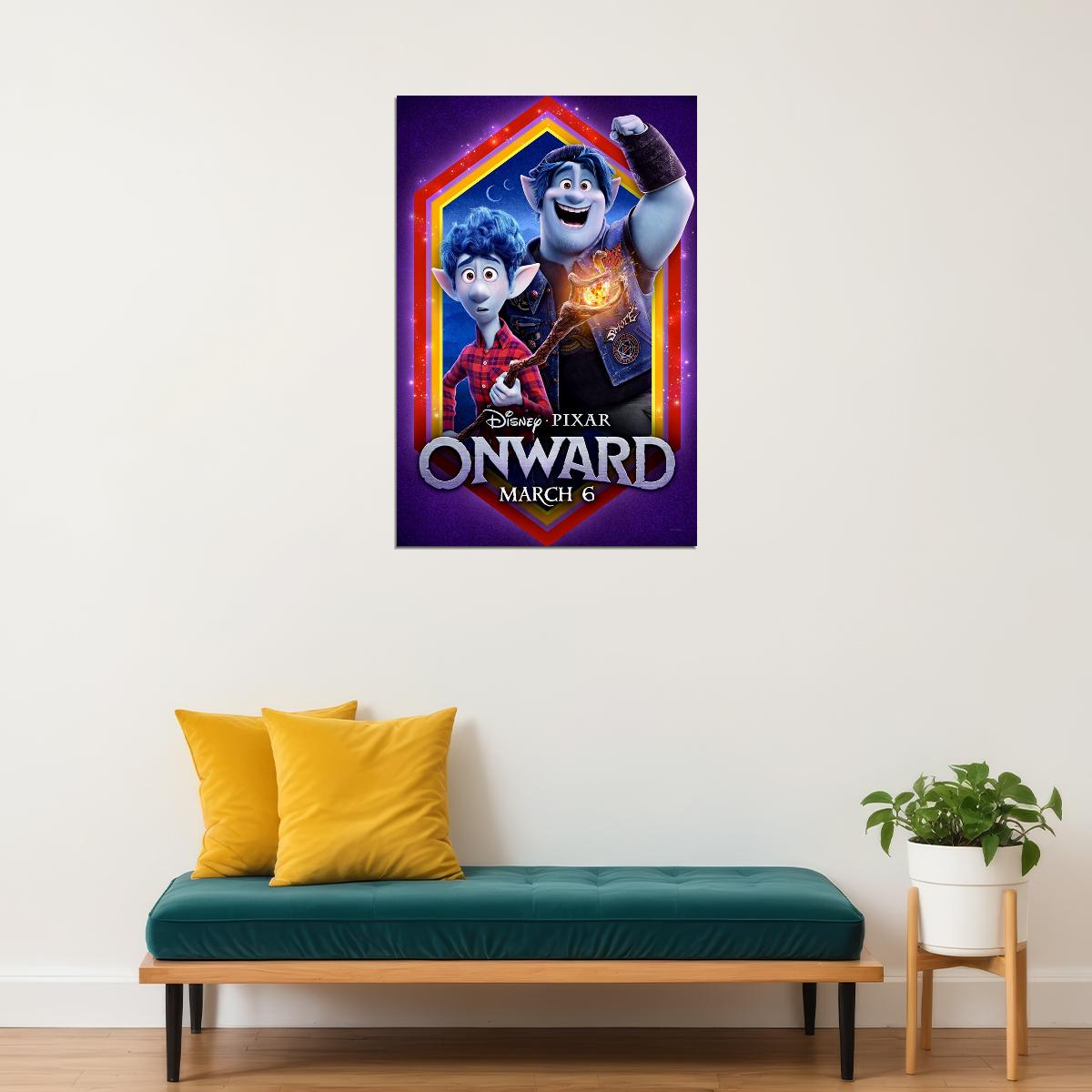 Onward 2020 Movie Action Animation Comedy Poster Wall Art Print Home Wall Decor - xonomax