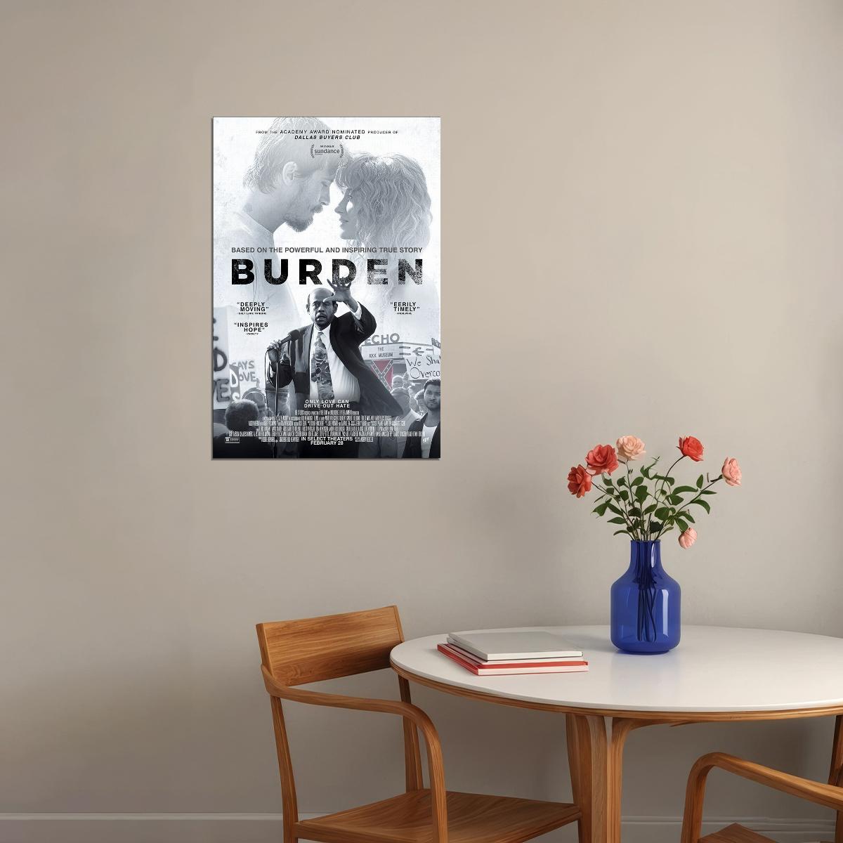 Burden Movie 2020 Drama History Biography Poster Wall Art Print Home Wall Decor - xonomax