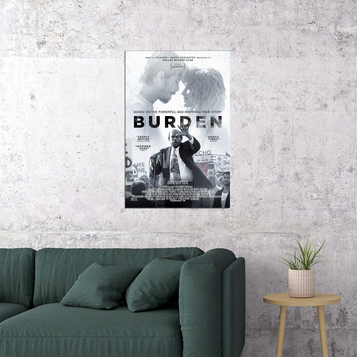 Burden Movie 2020 Drama History Biography Poster Wall Art Print Home Wall Decor - xonomax