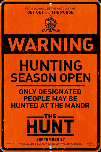 The Hunt Movie 2020 Horror Thriller Action Poster Wall Art Print Home Wall Decor - xonomax