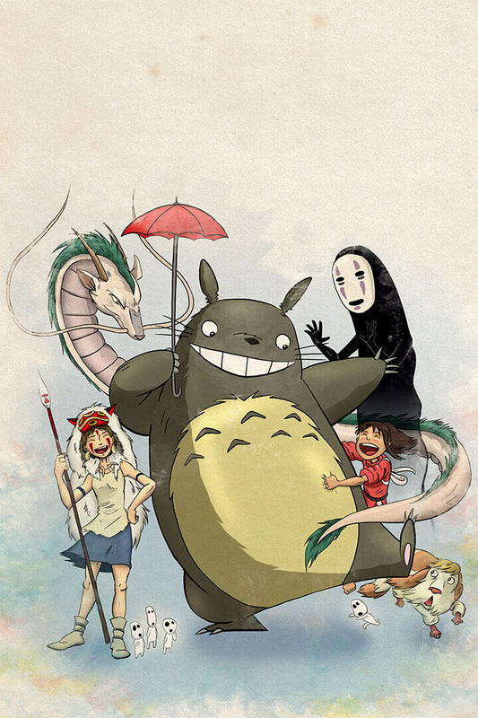 Studio Ghibli My Neighbour Totoro Japan Anime Fantasy Action Poster Wall Art Print Home Wall Decor
