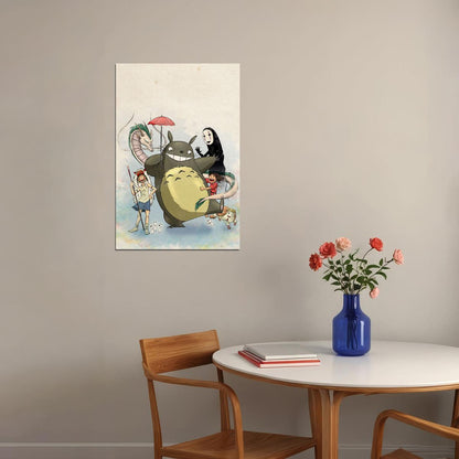 Studio Ghibli My Neighbour Totoro Japan Anime Fantasy Action Poster Wall Art Print Home Wall Decor