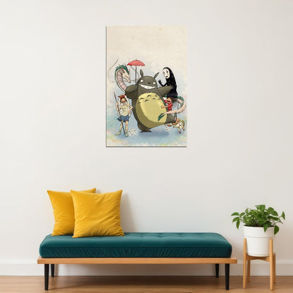 Studio Ghibli My Neighbour Totoro Japan Anime Fantasy Action Poster Wall Art Print Home Wall Decor