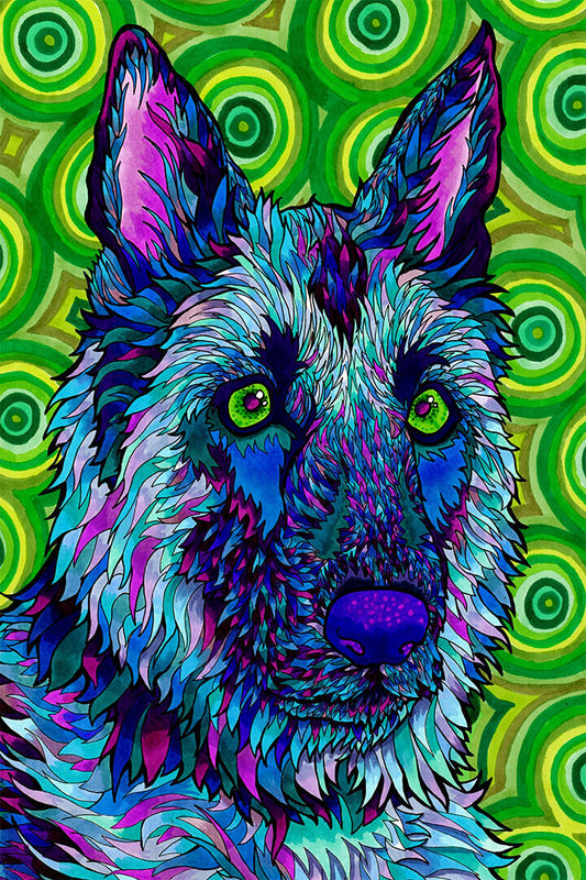Dog Goat Artwork Psychedelic Animal Poster Wall Art Print Home Wall Decor - xonomax