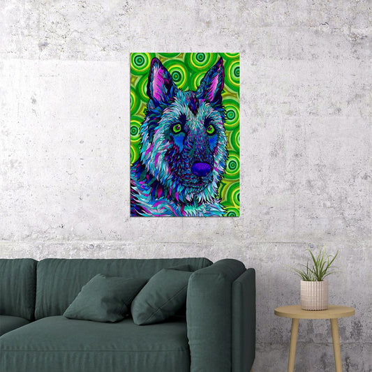 Dog Goat Artwork Psychedelic Animal Poster Wall Art Print Home Wall Decor - xonomax