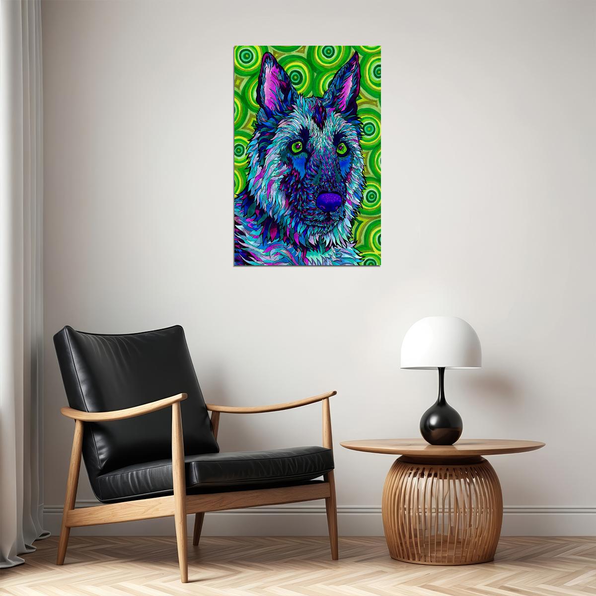 Dog Goat Artwork Psychedelic Animal Poster Wall Art Print Home Wall Decor - xonomax