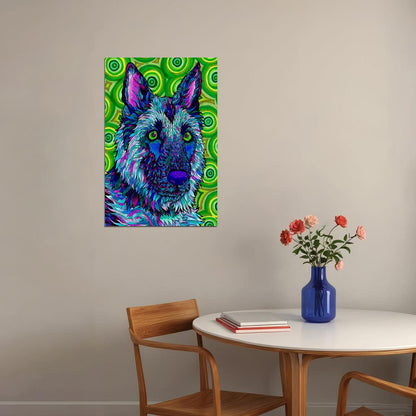 Dog Goat Artwork Psychedelic Animal Poster Wall Art Print Home Wall Decor - xonomax