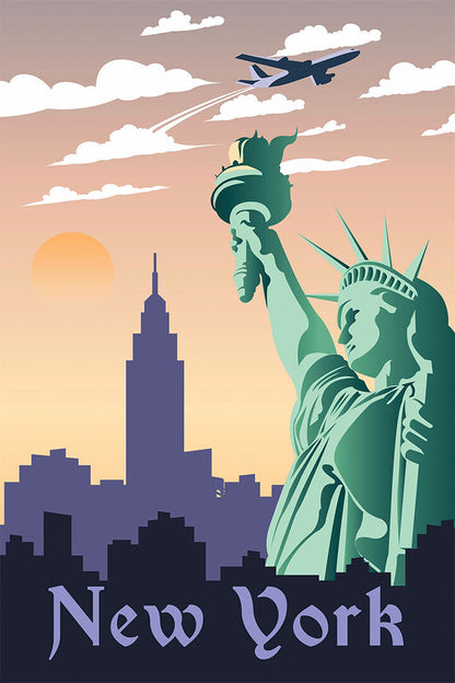 Minimalist Visit New York Travel City Poster Wall Art Print Home Wall Decor - xonomax