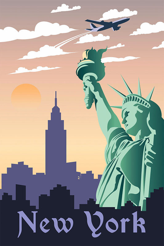 Minimalist Visit New York Travel City Poster Wall Art Print Home Wall Decor - xonomax