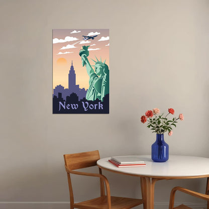 Minimalist Visit New York Travel City Poster Wall Art Print Home Wall Decor - xonomax