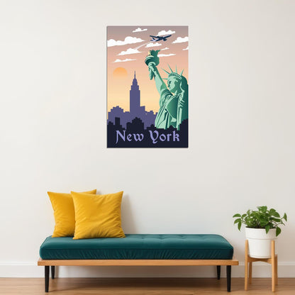 Minimalist Visit New York Travel City Poster Wall Art Print Home Wall Decor - xonomax