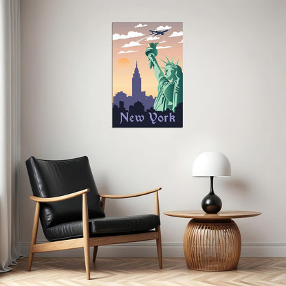 Minimalist Visit New York Travel City Poster Wall Art Print Home Wall Decor - xonomax