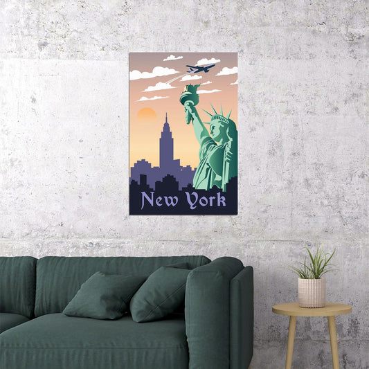 Minimalist Visit New York Travel City Poster Wall Art Print Home Wall Decor - xonomax