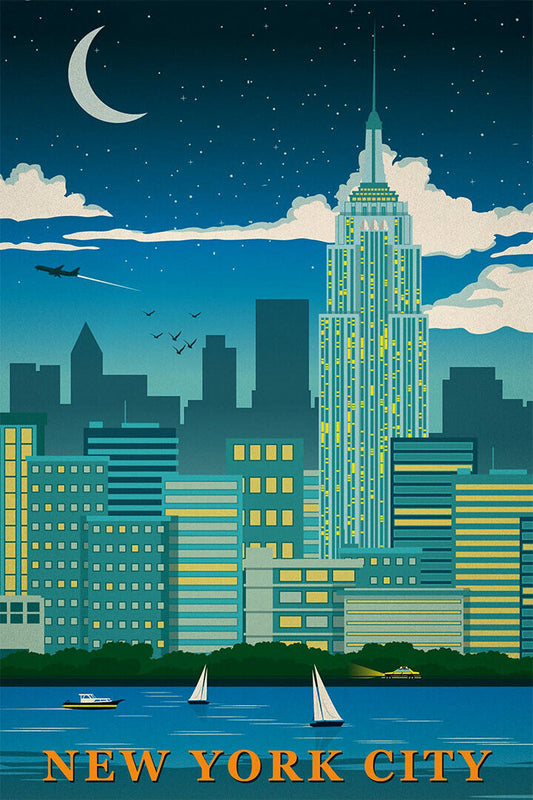 Minimalist Visit New York Travel Picture Poster Wall Art Print Home Wall Decor - xonomax