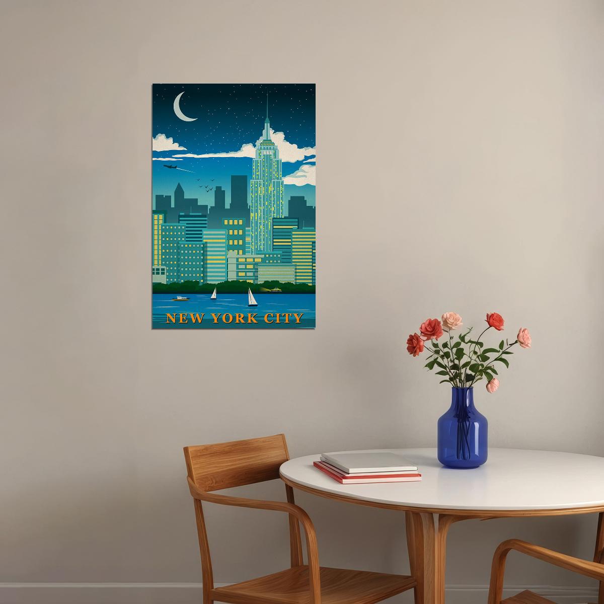 Minimalist Visit New York Travel Picture Poster Wall Art Print Home Wall Decor - xonomax