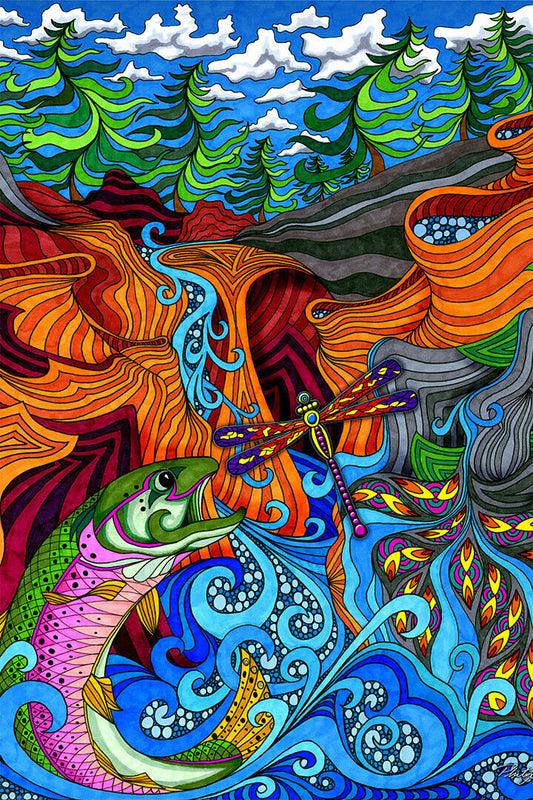 Psychedelic Abstract Colors Pattern Poster Wall Art Print Home Wall Decor - xonomax