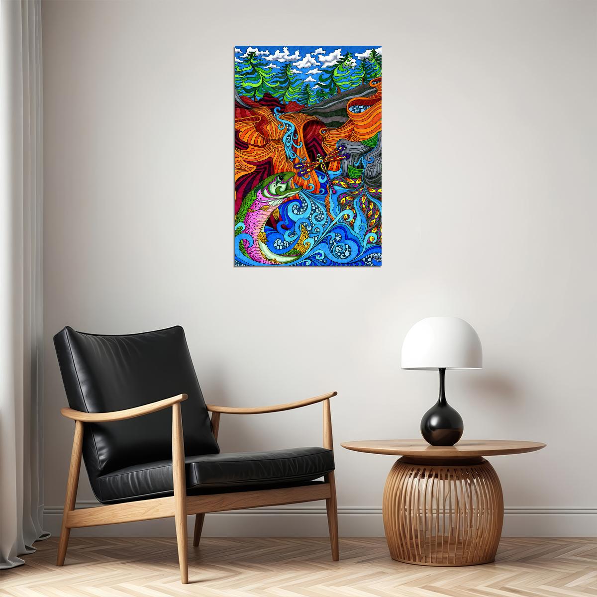 Psychedelic Abstract Colors Pattern Poster Wall Art Print Home Wall Decor - xonomax