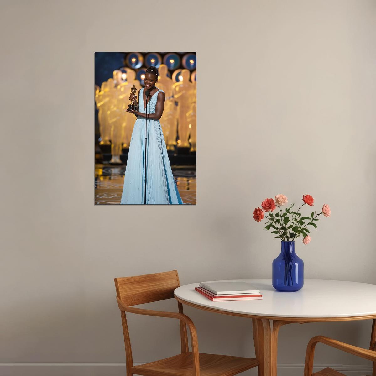 Lupita Nyong'o Gives Award Speech Poster Wall Art Print Home Wall Decor - xonomax