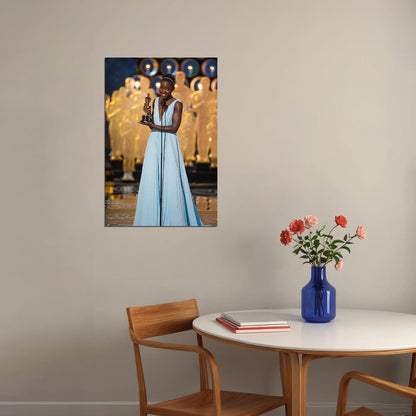 Lupita Nyong'o Gives Award Speech Poster Wall Art Print Home Wall Decor - xonomax