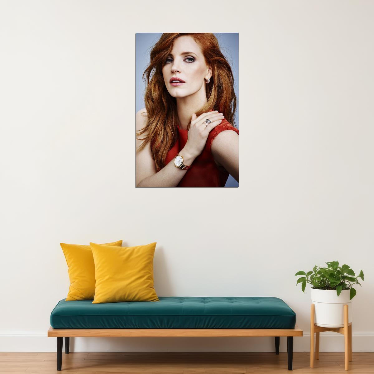 Jessica Chastain Famous Artist Producer Poster Wall Art Print Home Wall Decor - xonomax