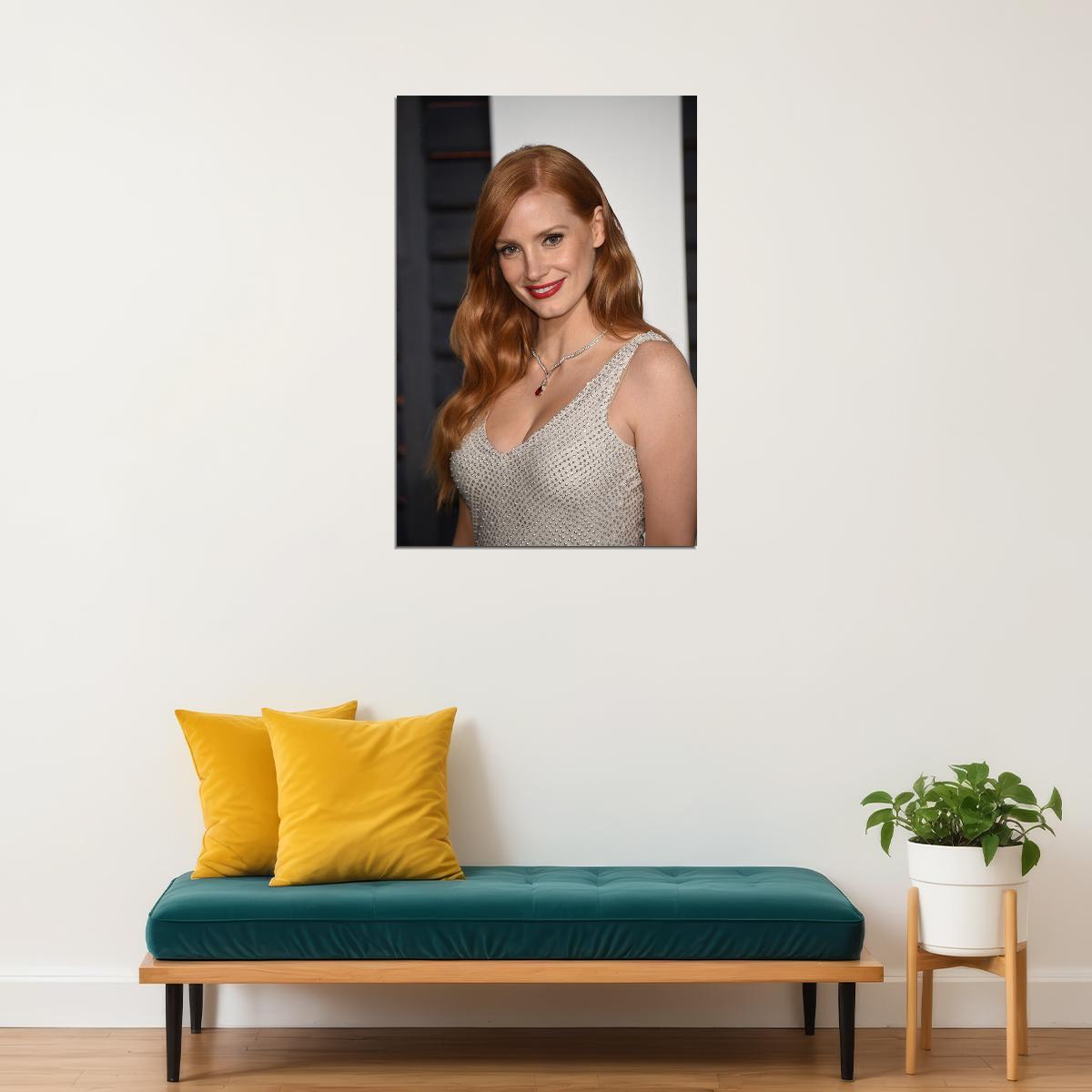 Jessica Chastain Beautiful Model Smiling Poster Wall Art Print Home Wall Decor - xonomax