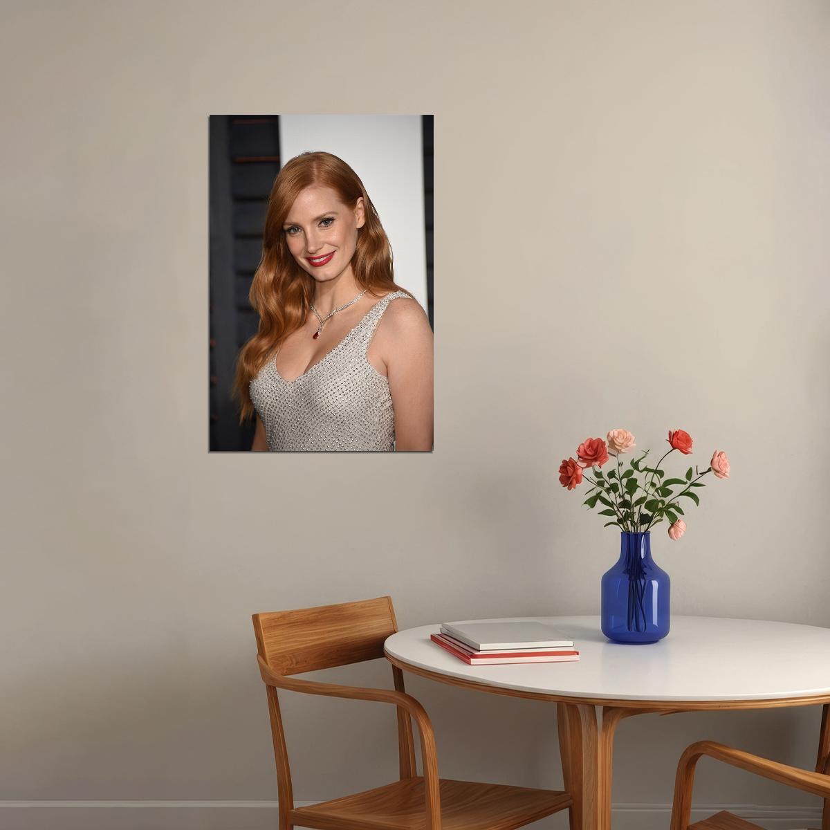 Jessica Chastain Beautiful Model Smiling Poster Wall Art Print Home Wall Decor - xonomax