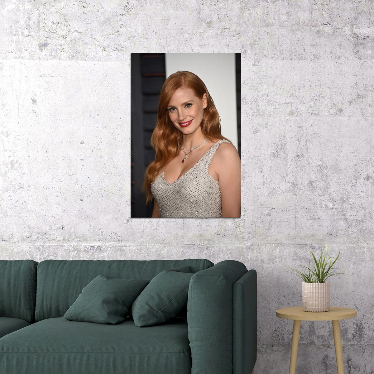 Jessica Chastain Beautiful Model Smiling Poster Wall Art Print Home Wall Decor - xonomax