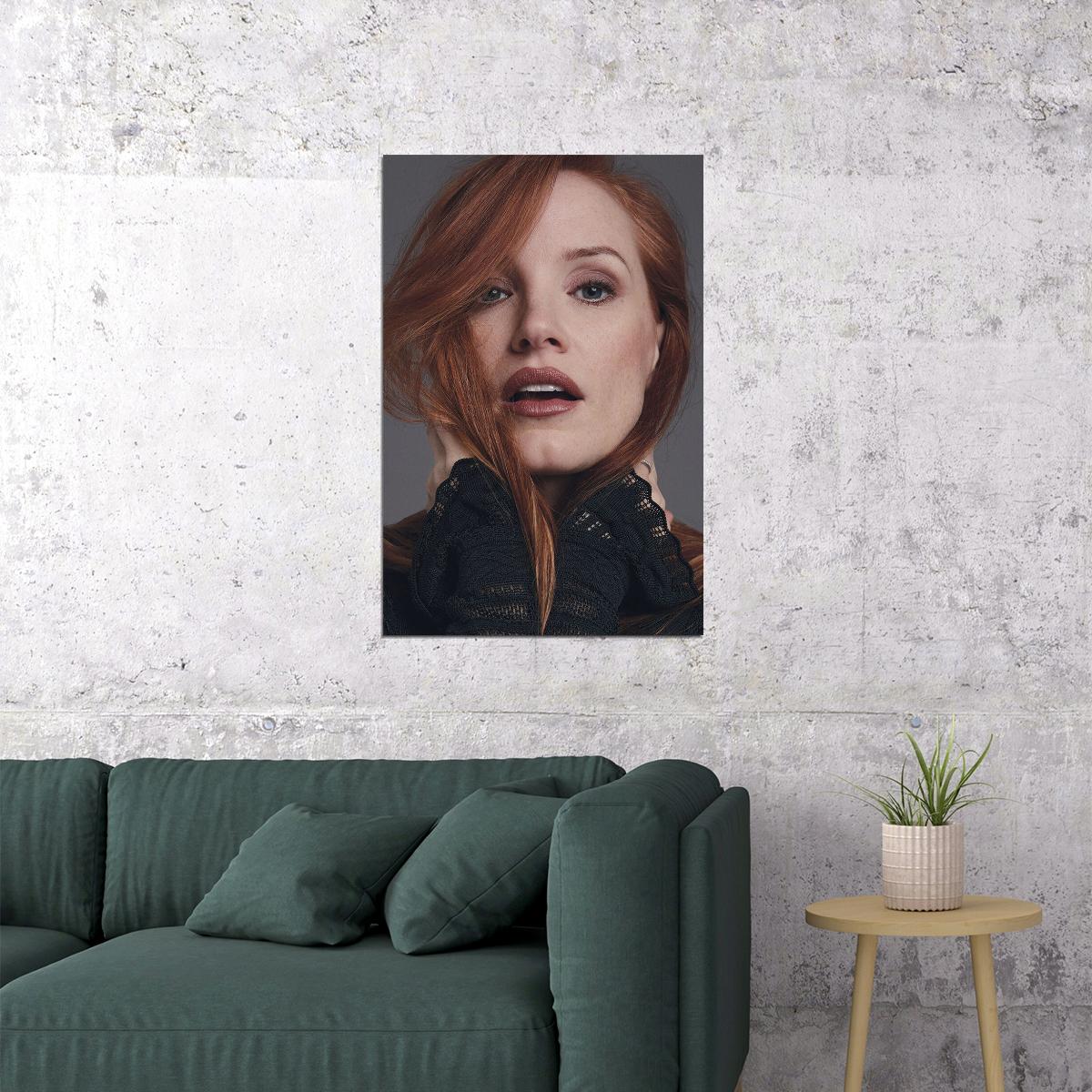 Jessica Chastain Beautiful Model And Actress Poster Wall Art Print Home Wall Decor - xonomax