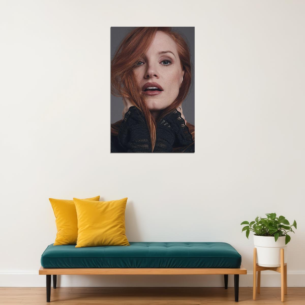 Jessica Chastain Beautiful Model And Actress Poster Wall Art Print Home Wall Decor - xonomax