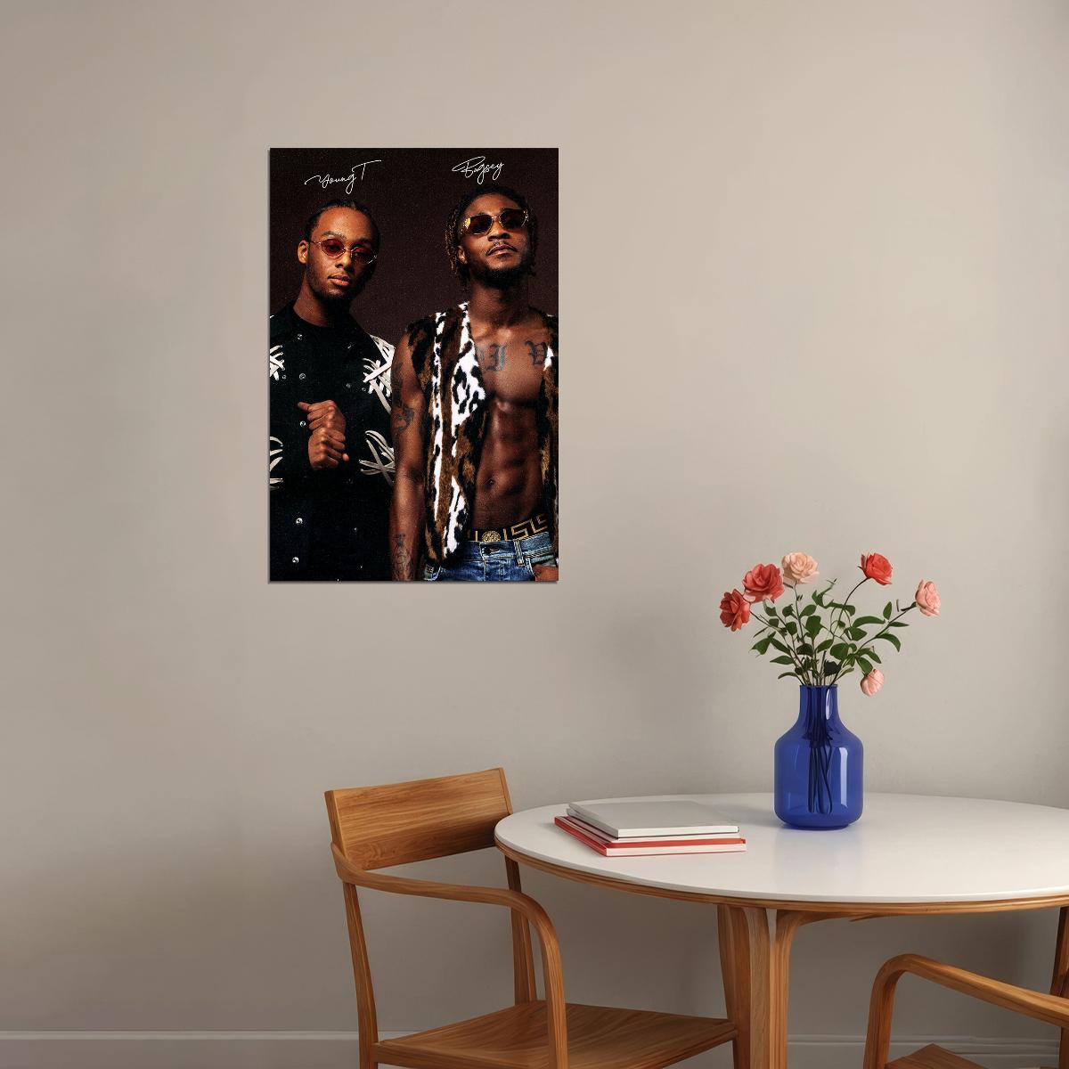 Young T And Bugsey Plead The 5th Rap Music Poster Wall Art Print Home Wall Decor - xonomax